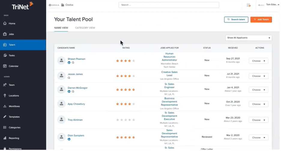 TriNet employee recruitment