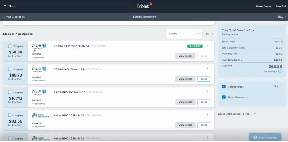 TriNet benefits enrollment
