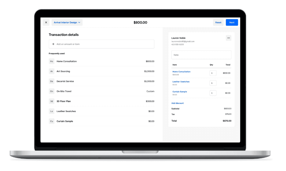 Square virtual terminal