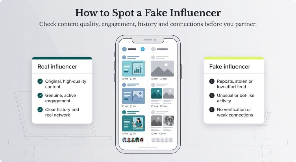 spotting influencer fraud graphic
