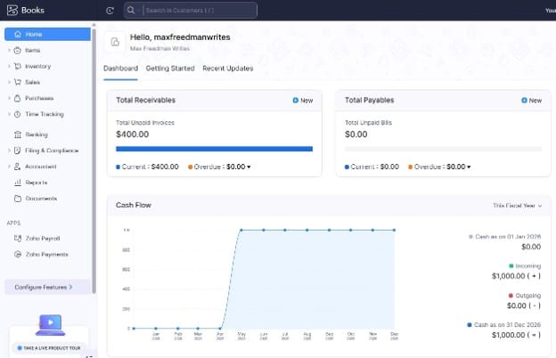Zoho books reporting