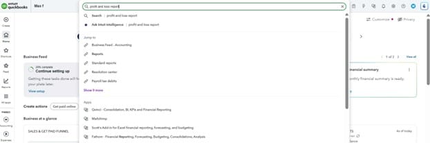 Quickbooks search
