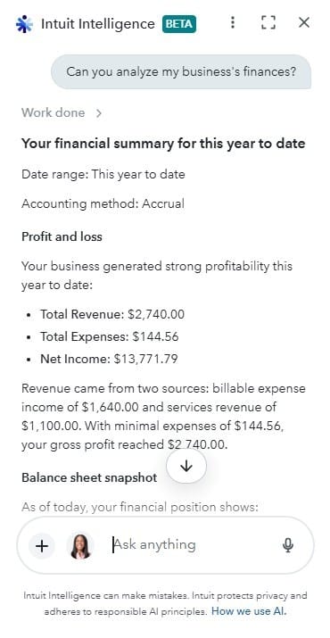 Quickbooks balance