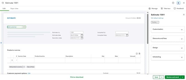 Quickbooks interface