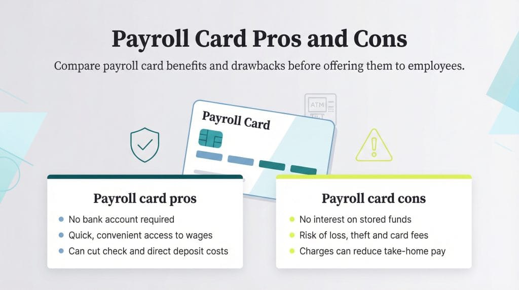 pros and cons of payroll cards