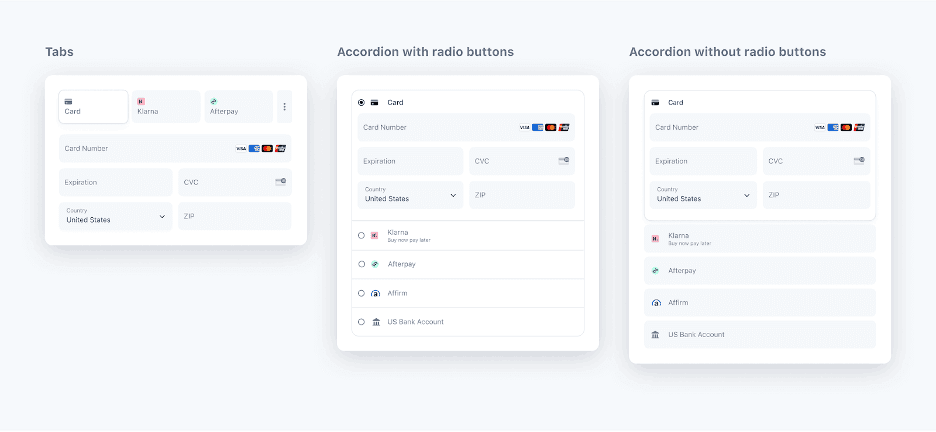 Stripe payment element