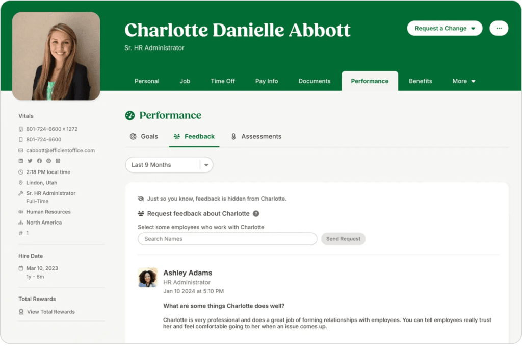 BambooHR employee performance