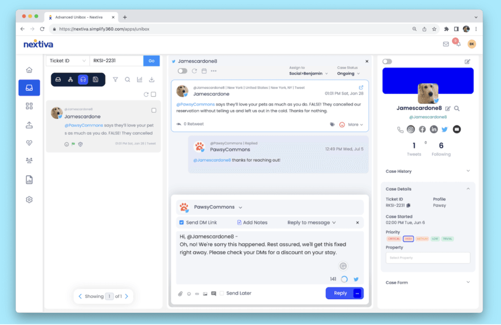 Nextiva social media mentions