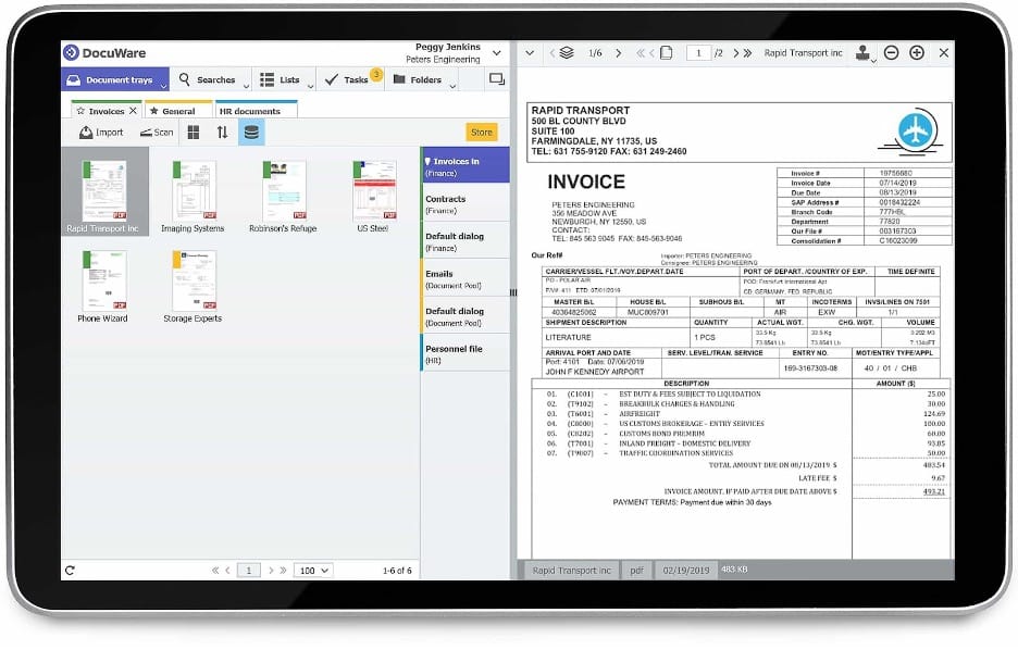DocuWare drop documents