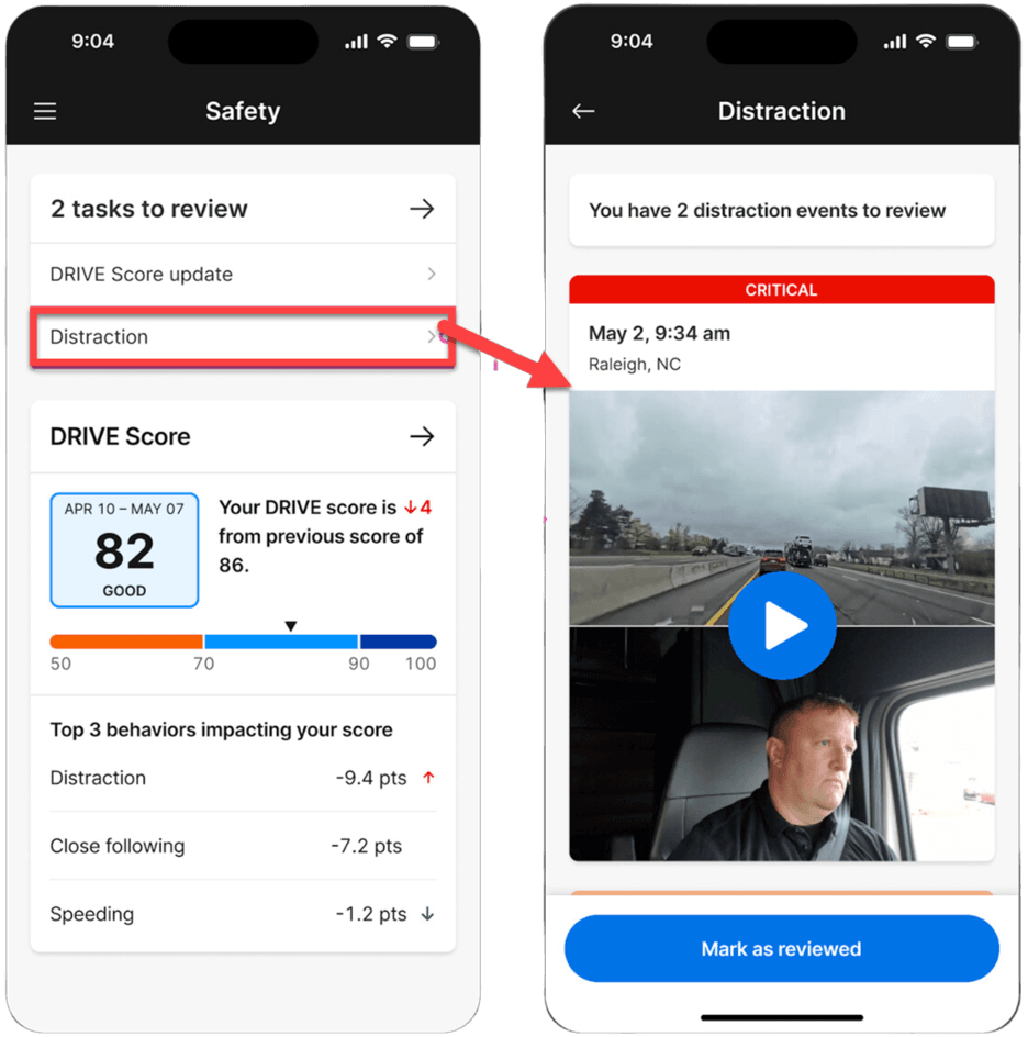 Motive driver incident video