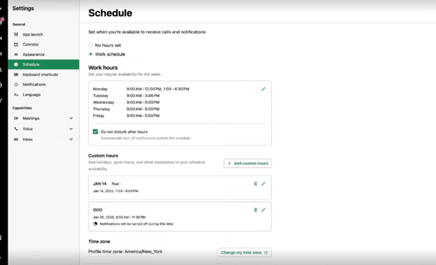 GoToConnect schedule