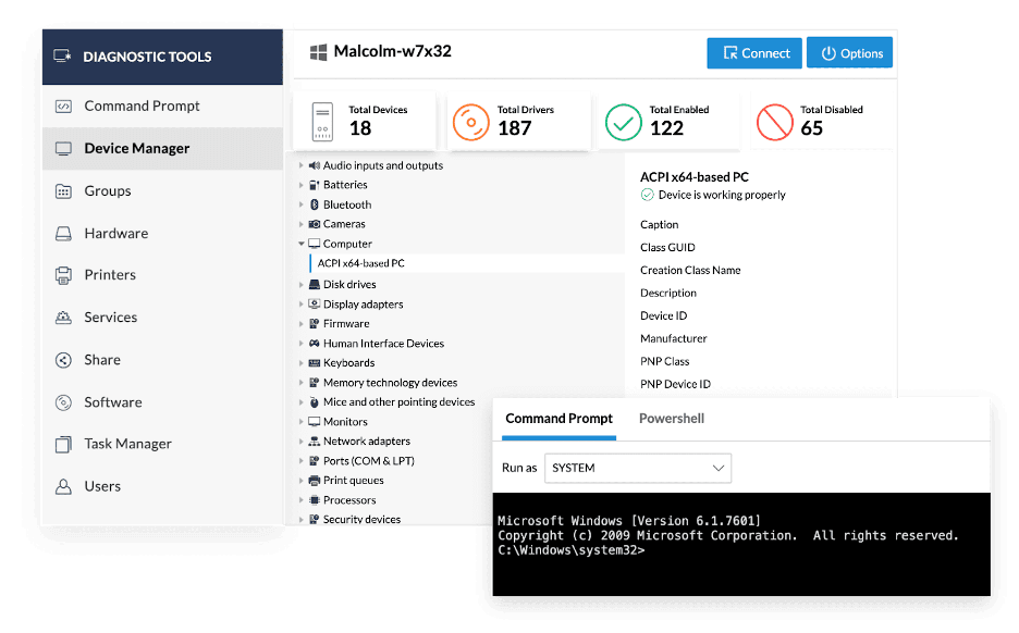 Zoho Assist diagnostic tools