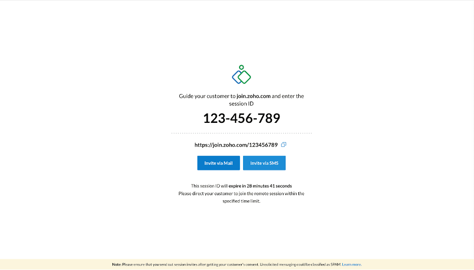 Zoho Assist remote support sessions