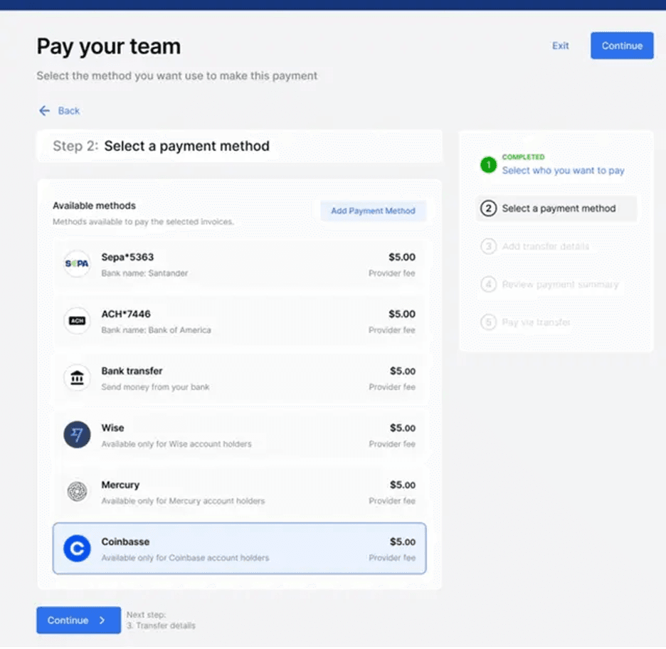 Deel payment methods