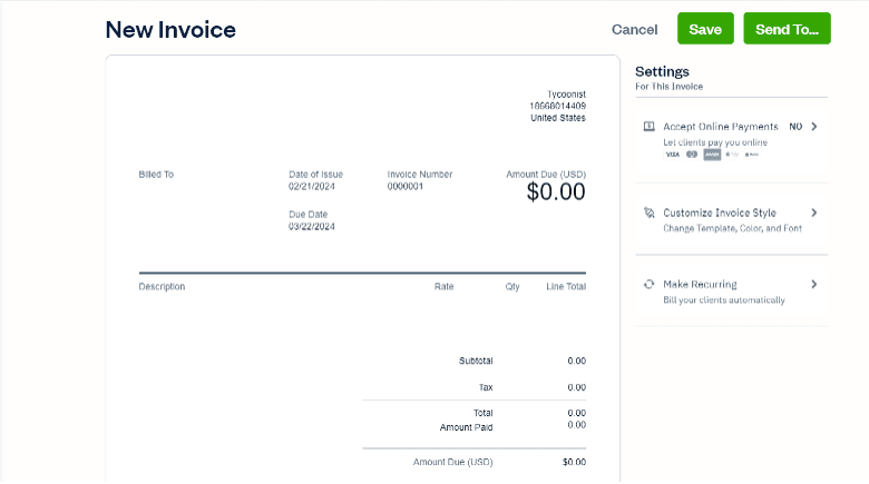 FreshBooks invoicing