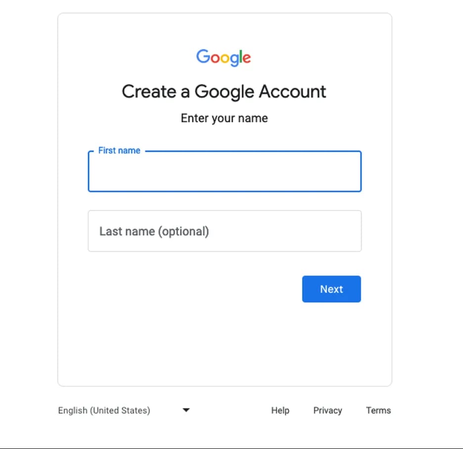graphic of how to create a Google Account