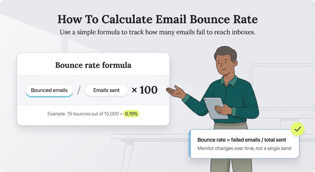 Calculating email bounce rate graphic