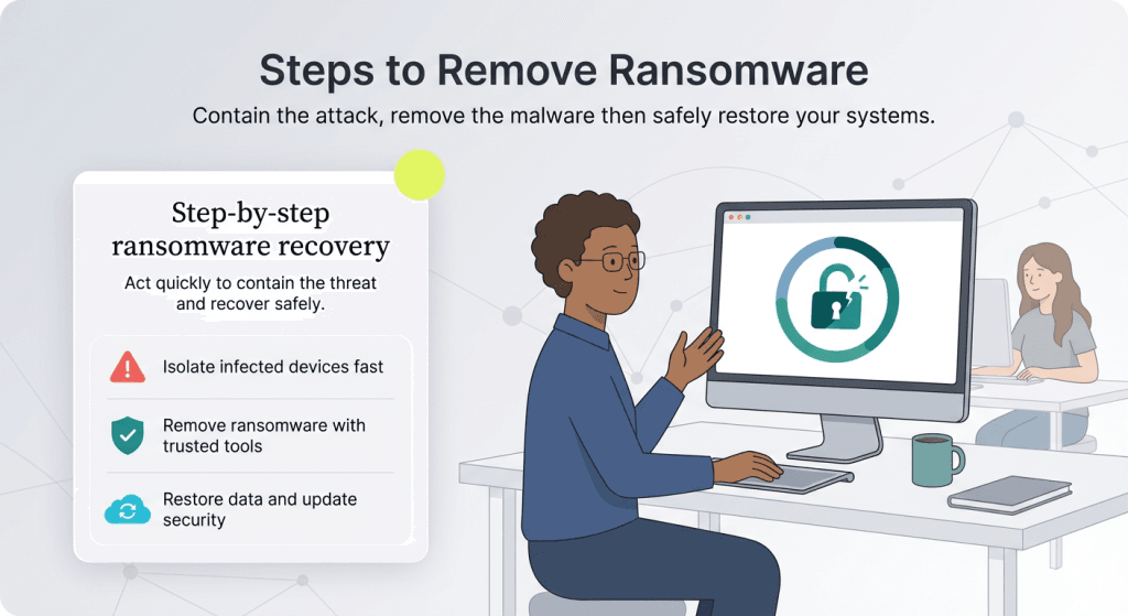 removing ransomware graphic