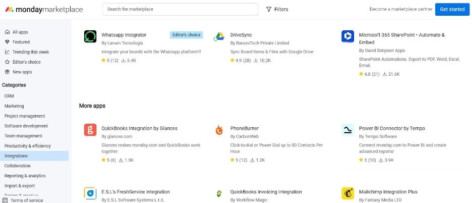 monday.com integrations