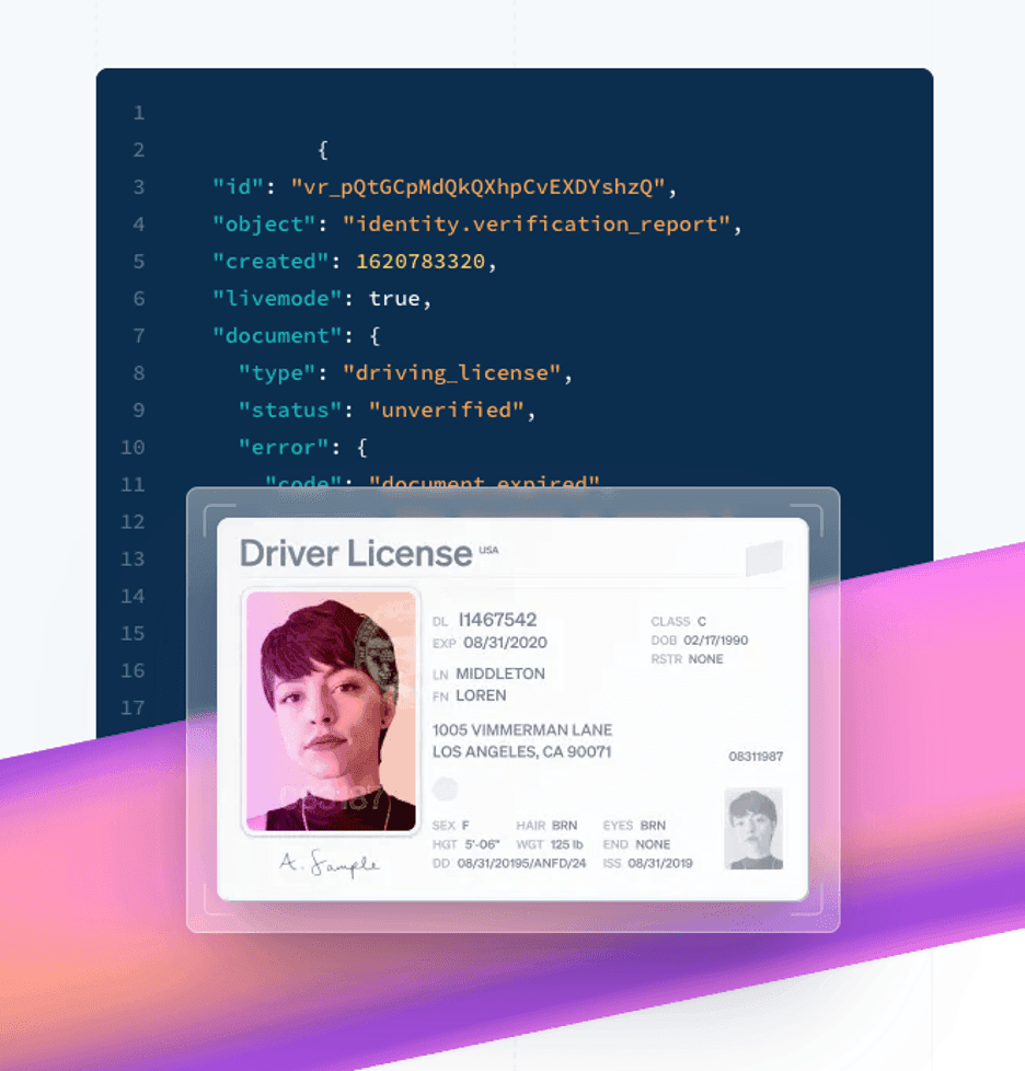 Stripe identity verification