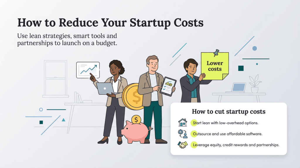 reduce startup costs graphic