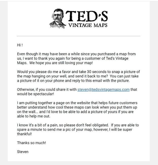 Ted's Vintage Maps letter