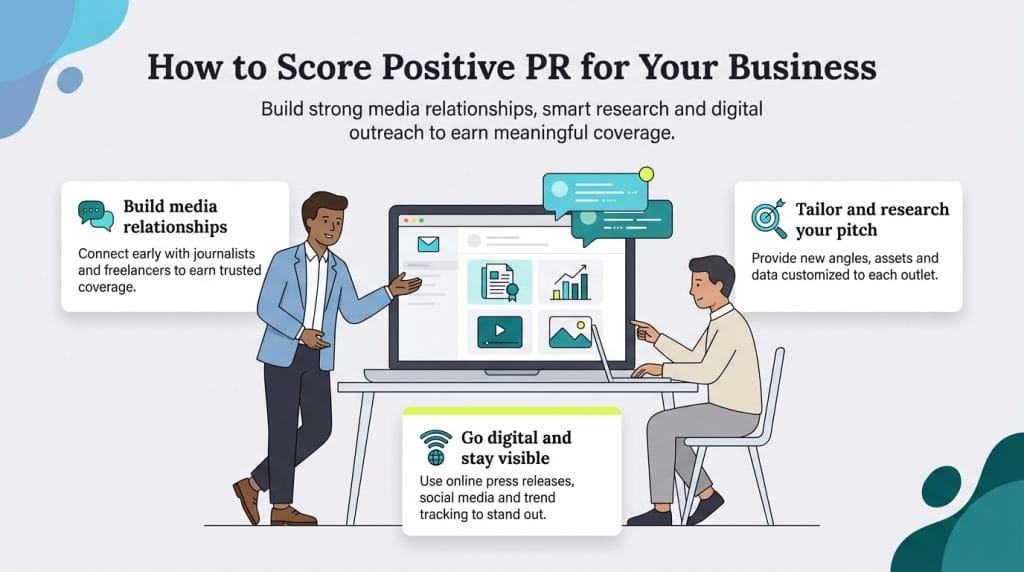 Get positive PR for your business graphic