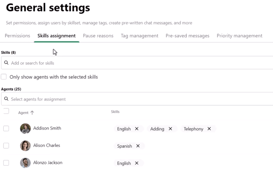 GoTo assigning specialized skills