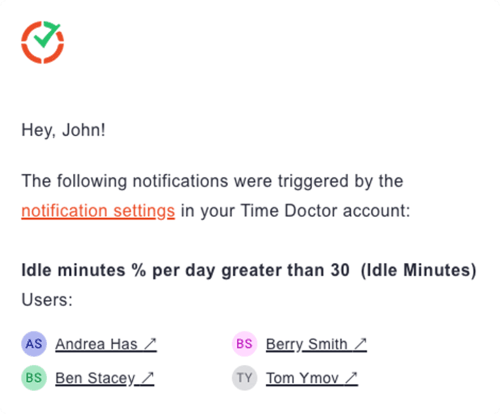 Time Doctor trigger-based alerts