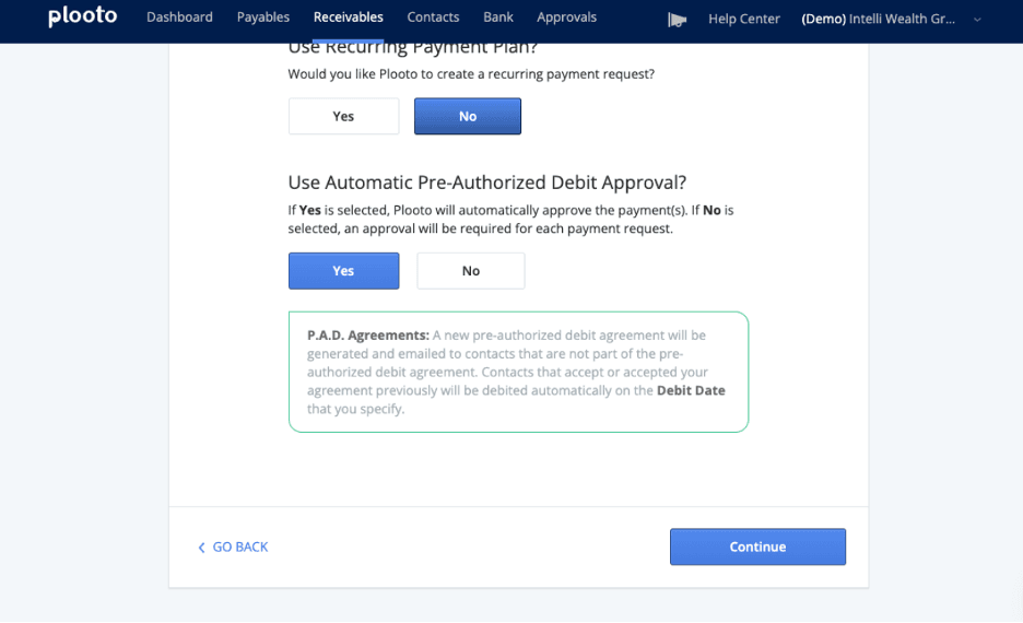Plooto recurring payments