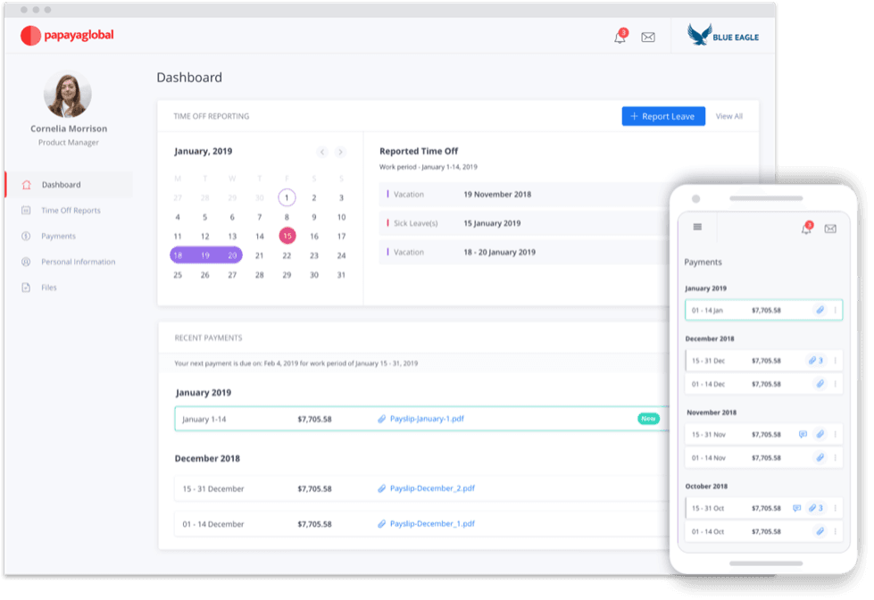 Uploading documents in the Papaya Global portal