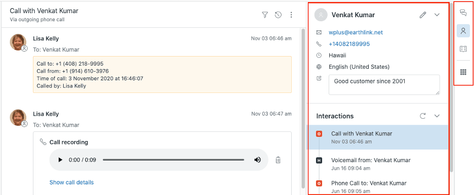 Zendesk context panel