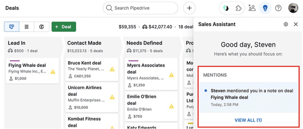 Pipedrive sales assistant