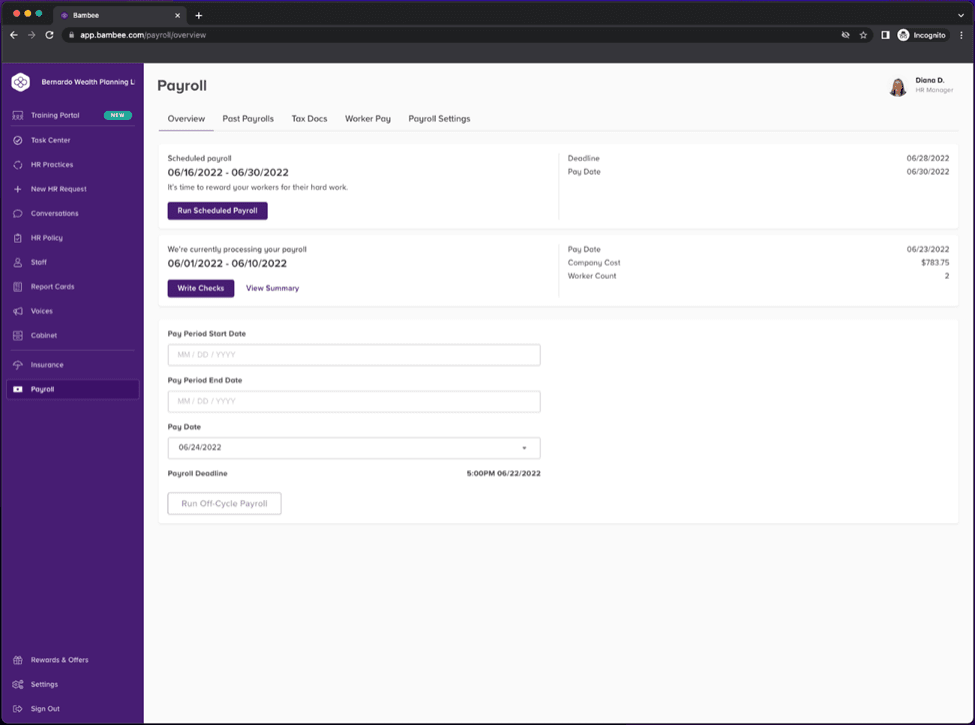 Bambee guided payroll