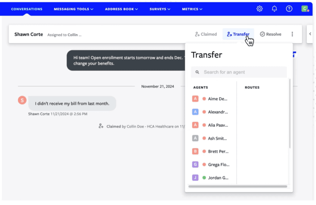 Textline claiming and transfers