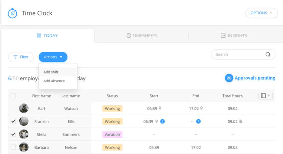 Connecteam time-tracking