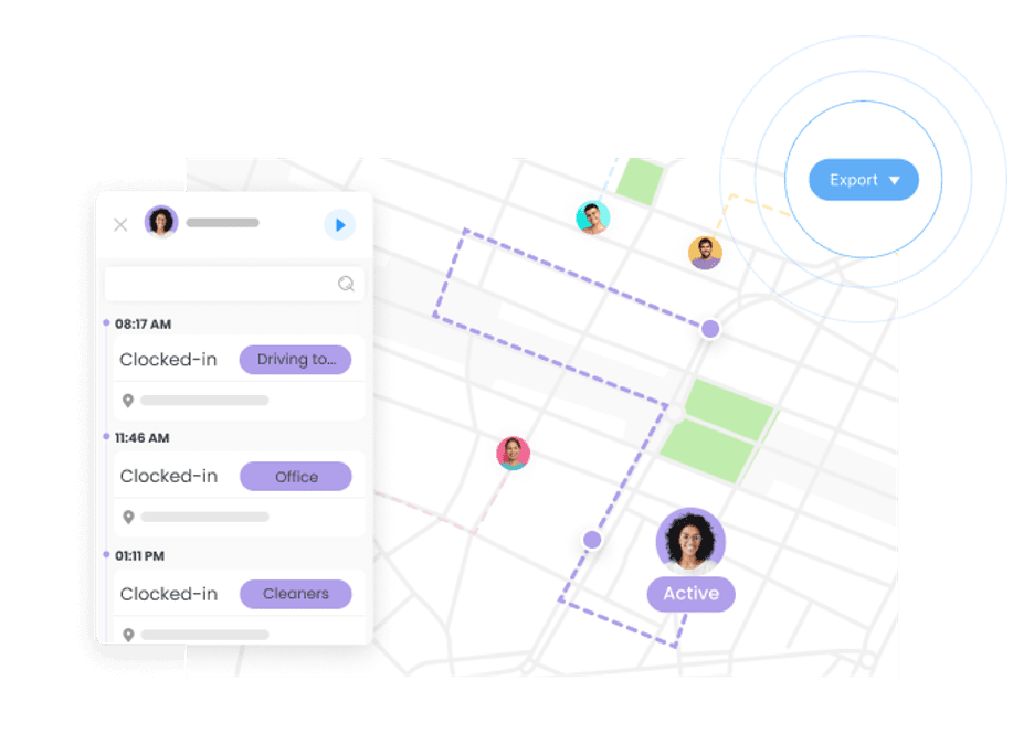 Connecteam GPS tracking features