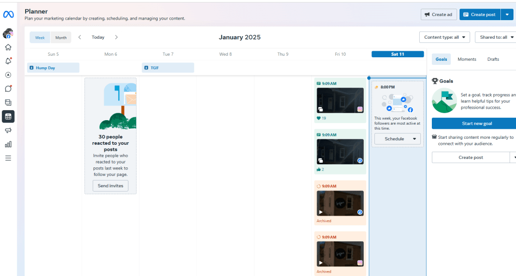 Meta Business Suite Planner