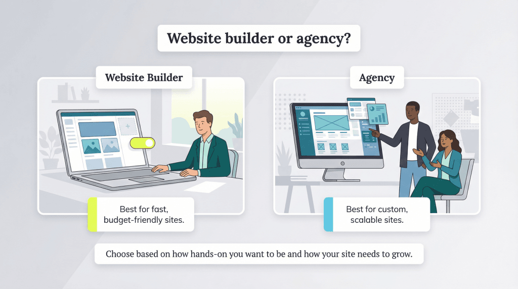 website builder vs. agency