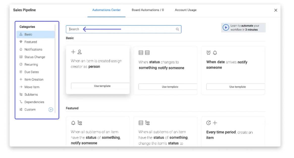 image of monday Sales CRM dashboard