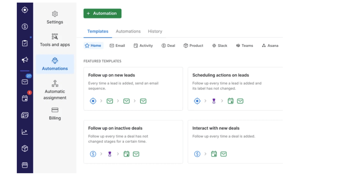  image of dashboard to build workflow automations