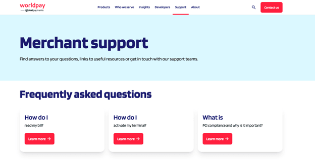 Worldpay merchant support
