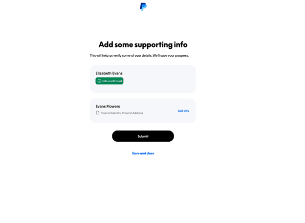 paypal account creation screen