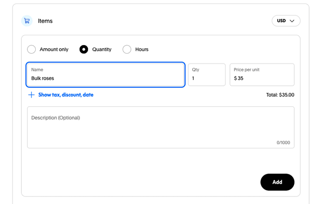 paypal invoice details