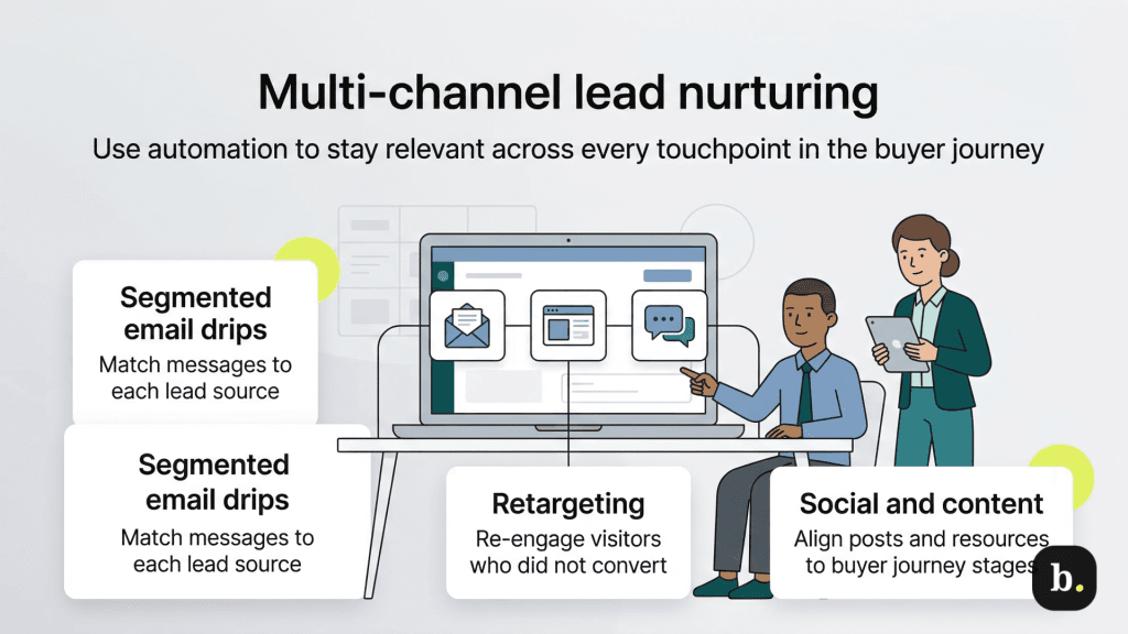 multi-channel lead nurturing graphic