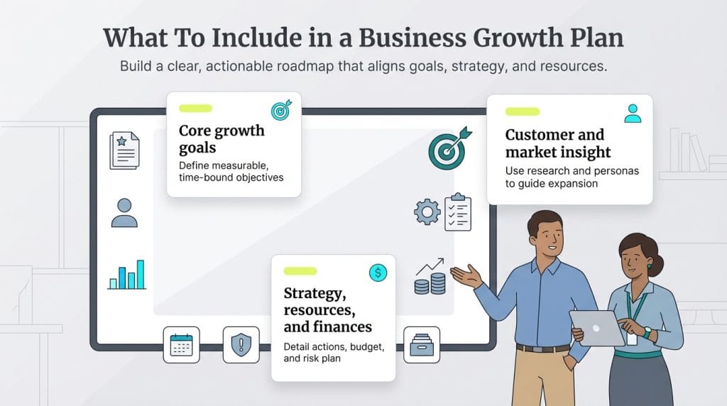Business growth plan graphic
