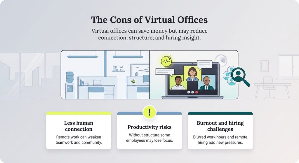 virtual office cons