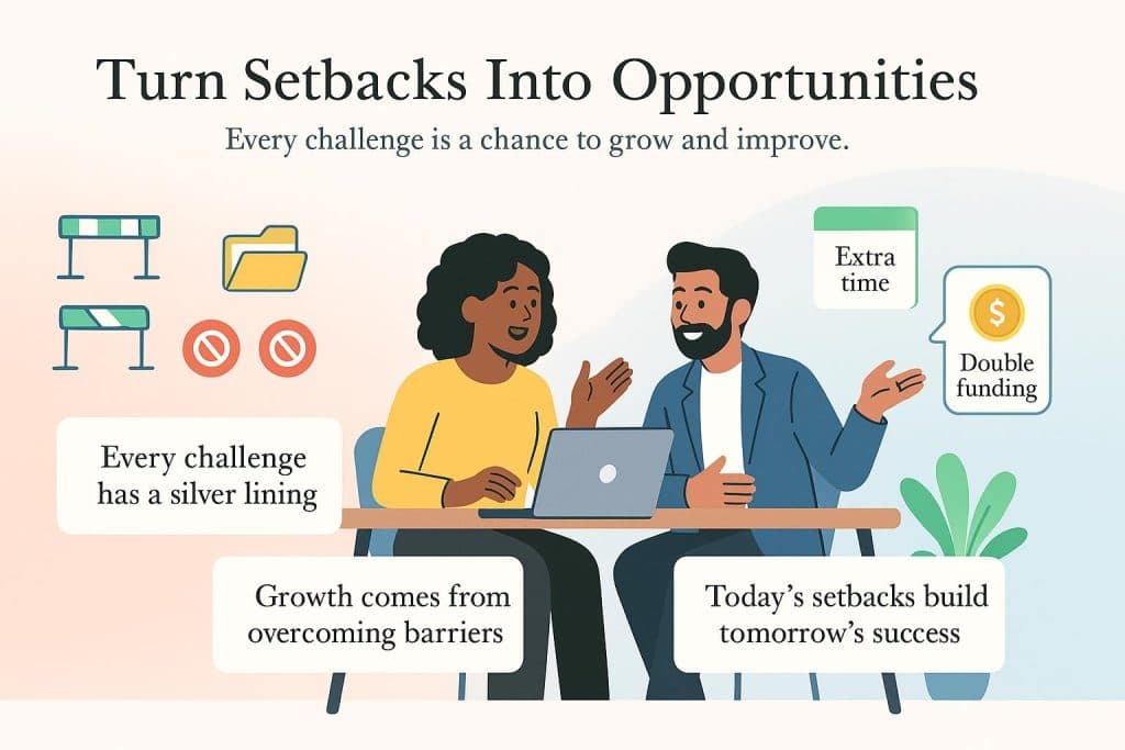 Turn setbacks into opportunities graphic