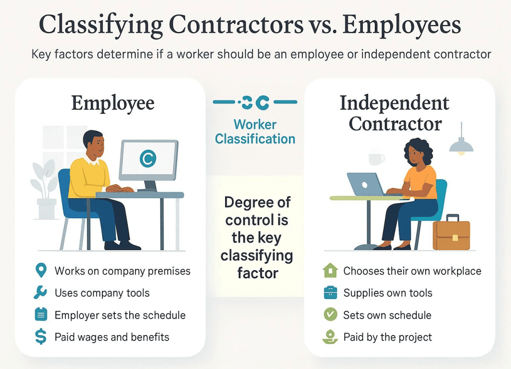 Contractor vs. Employee infographic