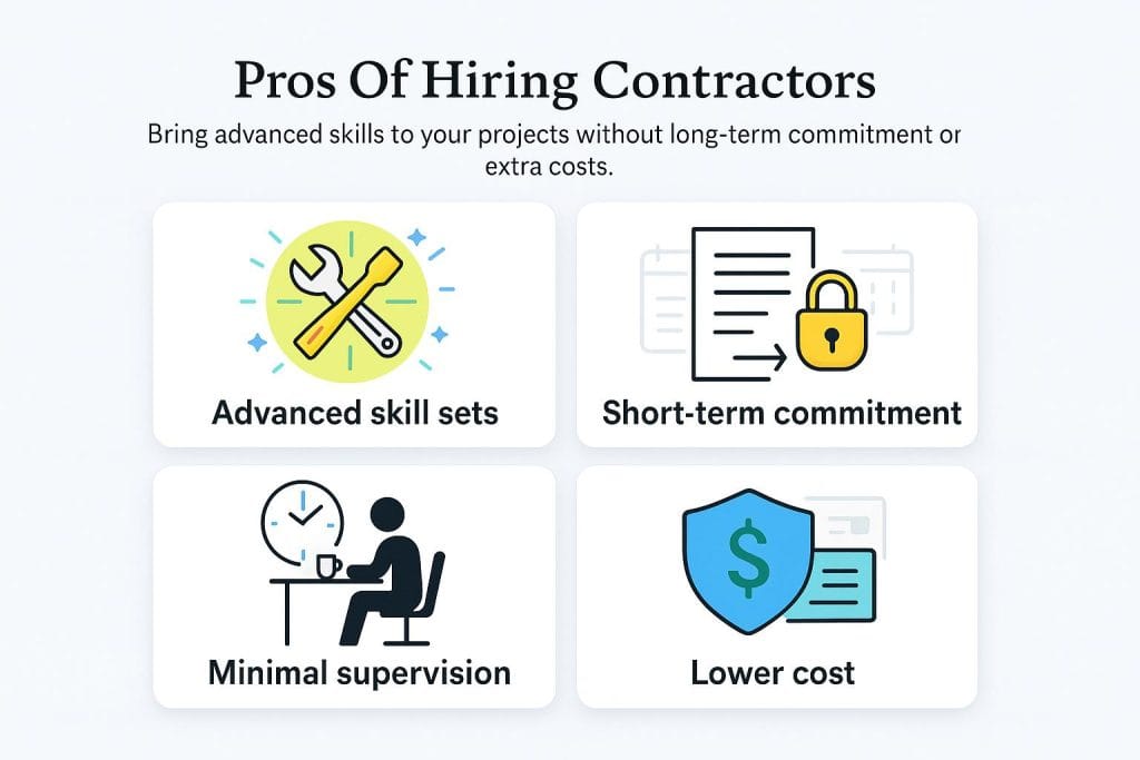 Pros of hiring a contractor infographic